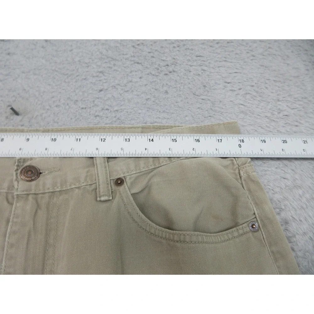 Levis 505 Jeans Mens 36x30 Beige‎ Straight Leg Denim Y2K Workwear (Tag 38x32)